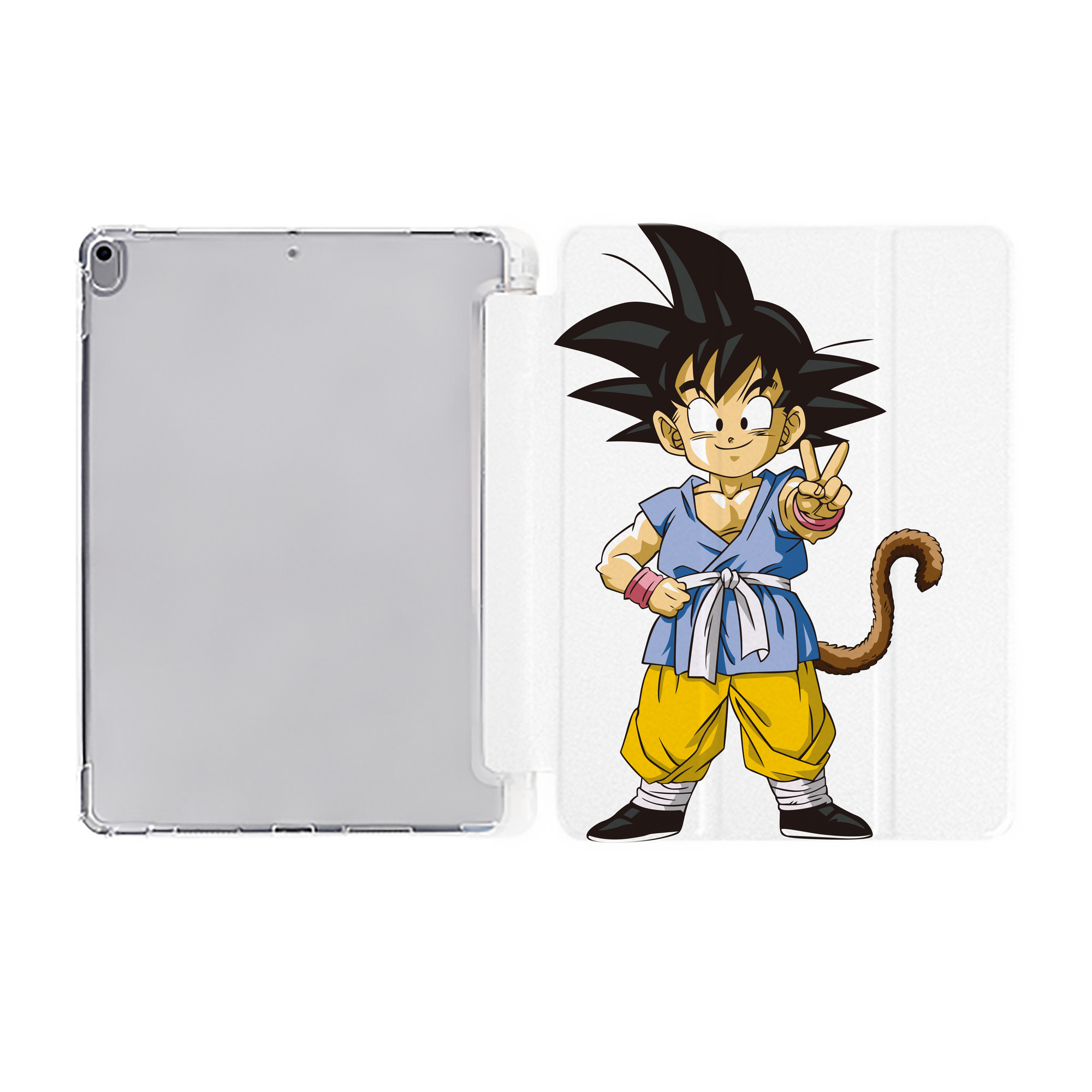 （画像用） ドラゴンボール 孫悟空（そん ごくう）Son Goku カカロット DRAGON BALL Kakarotto IPad ケース ペン収納付き 三つ折りスタンド PUレザー×シリコン 対応機種9.5/10.5/10.9インチ
